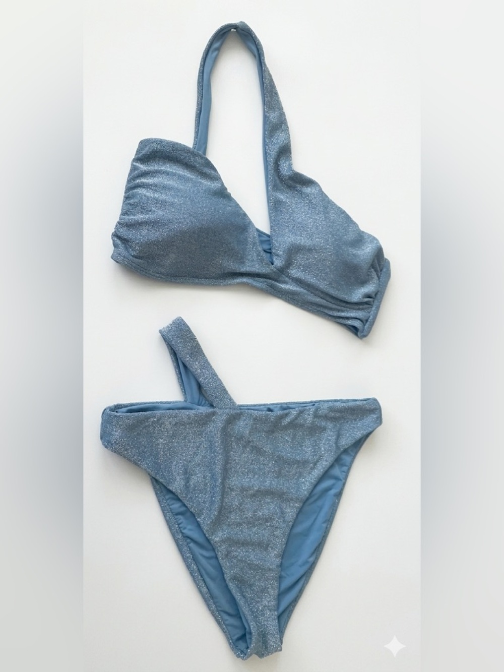 Windsor women’s Shimmery Light Blue Bikini Set.  Size S.